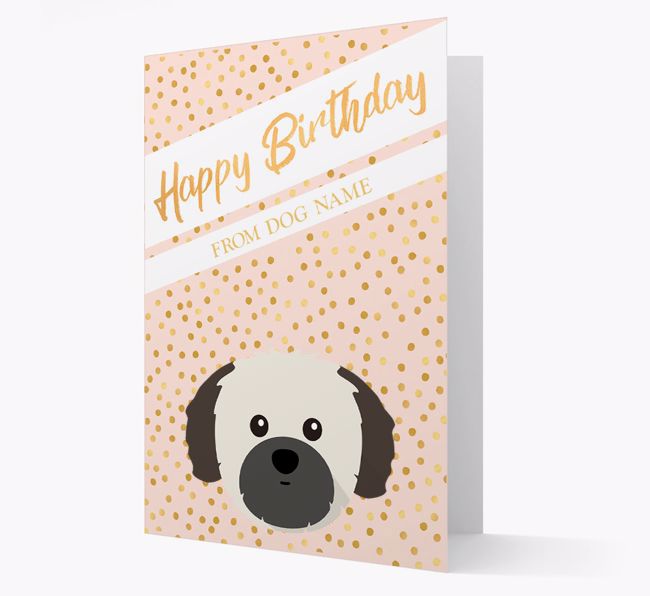 Personalised 'Happy Birthday' Gold Detail {breedFullName} Card